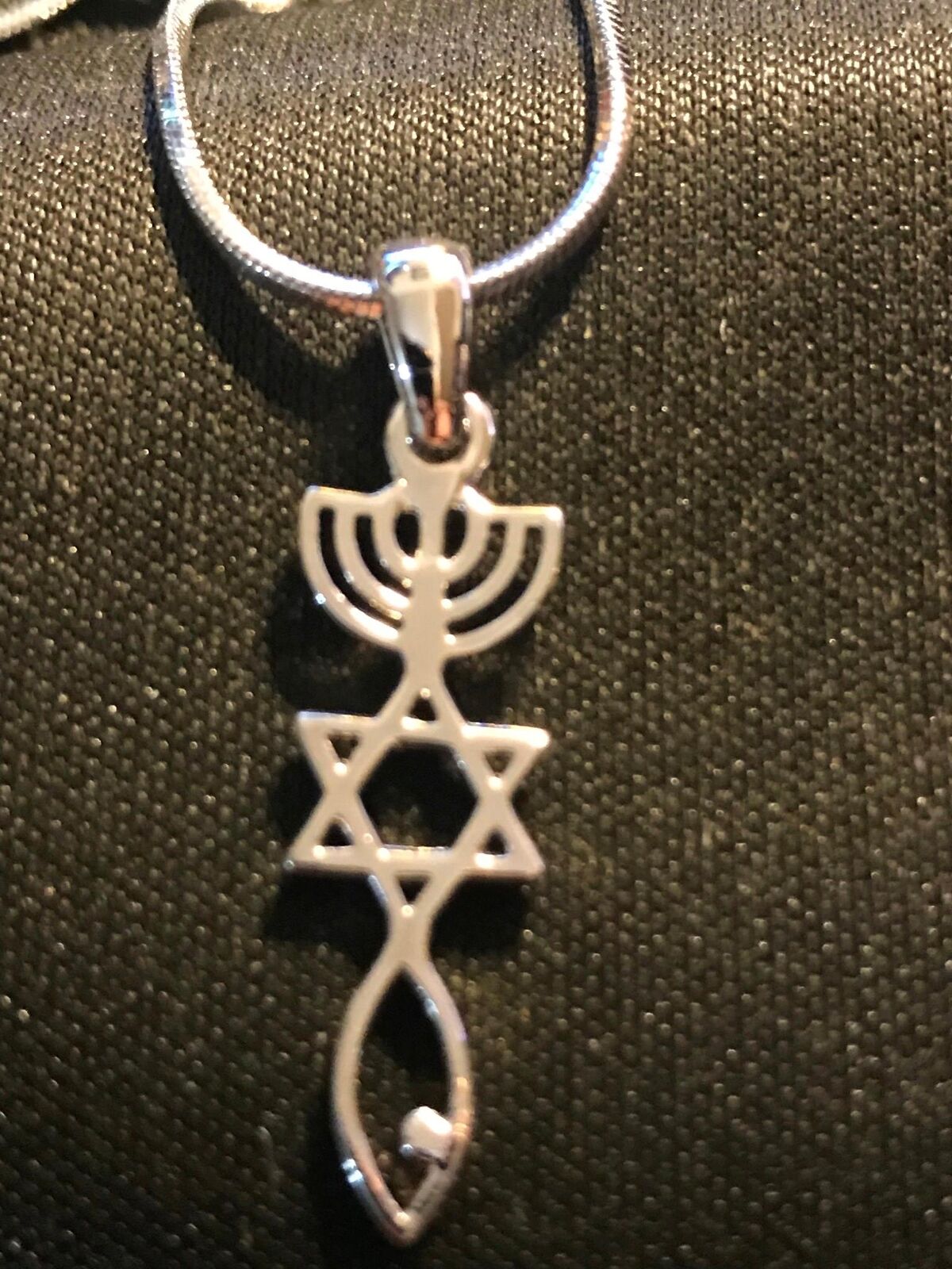 Silver Plated Grafted In Messianic Pendant 17\