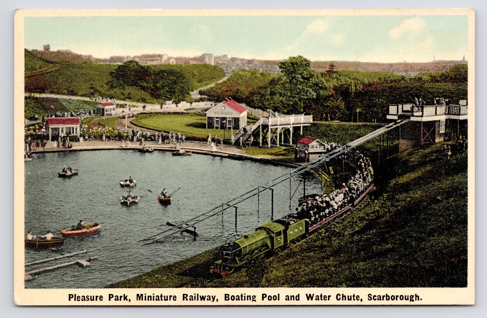 c1920s~Pleasure Park~Northstead Manor~North Bay Railway~Scarborough UK~Postcard