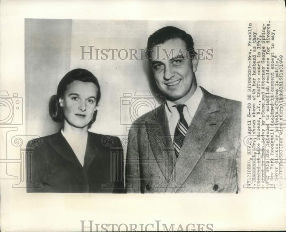 1949 Press Photo Mrs. Franklin D. Roosevelt, Jr & Husband Seek Divorce in Reno