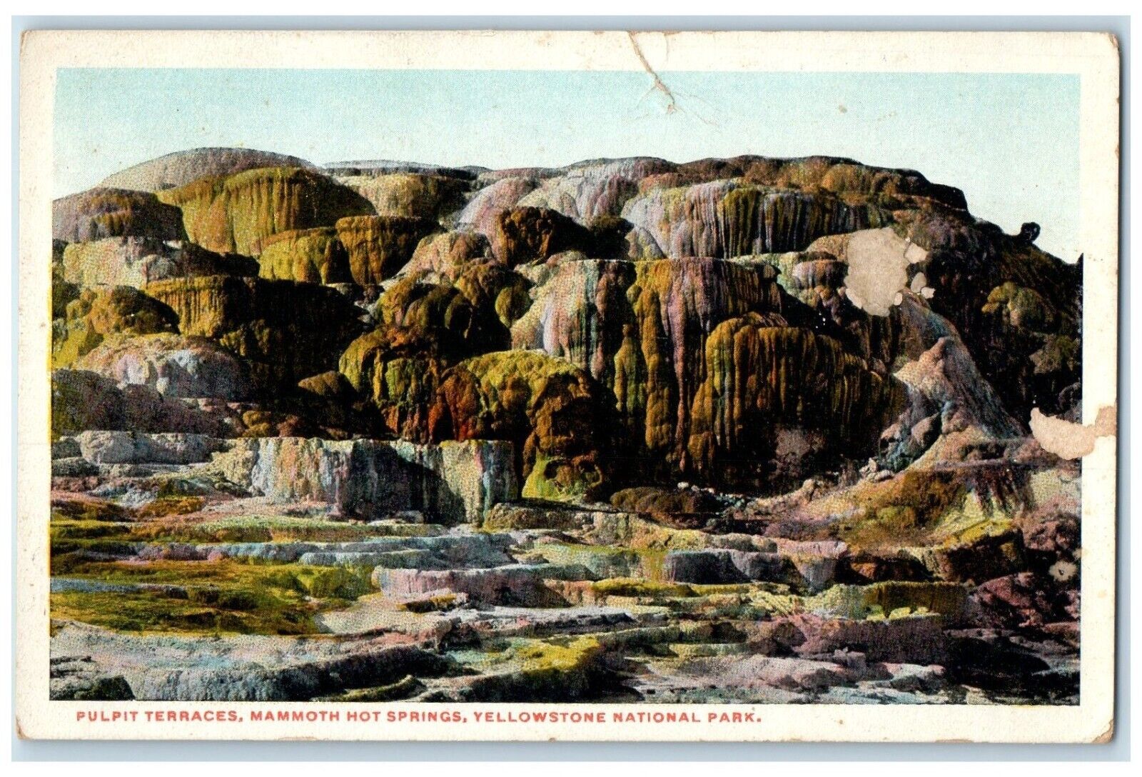 c1910's Pulpit Terraces Mammoth Northern Pacific Railroad Advertising Postcard