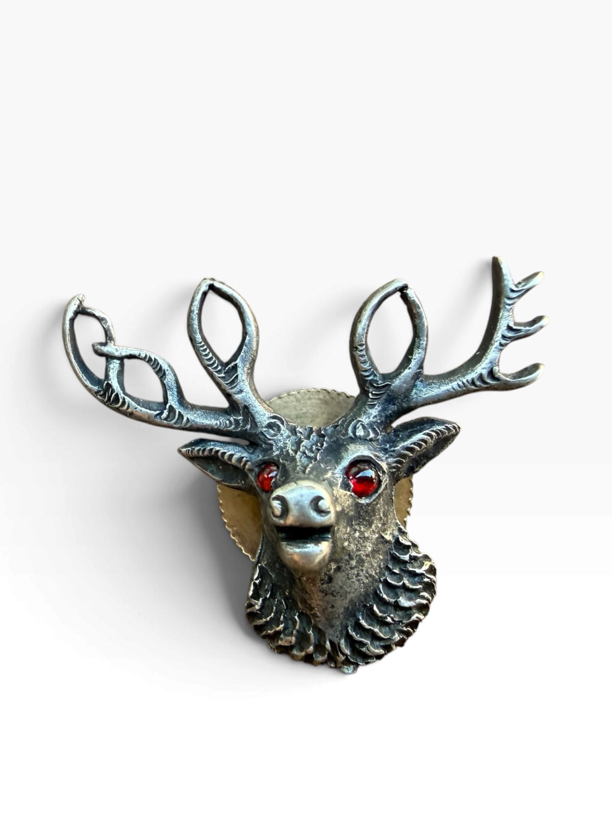 VINTAGE BPOE ELKS STERLING SILVER 1890 ORDER W/RED EYES PIN SCREWBACK