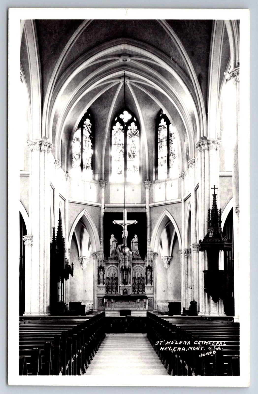 Helena, MT, St. Helena Cathedral, Interior, RPPC, Vintage Postcard