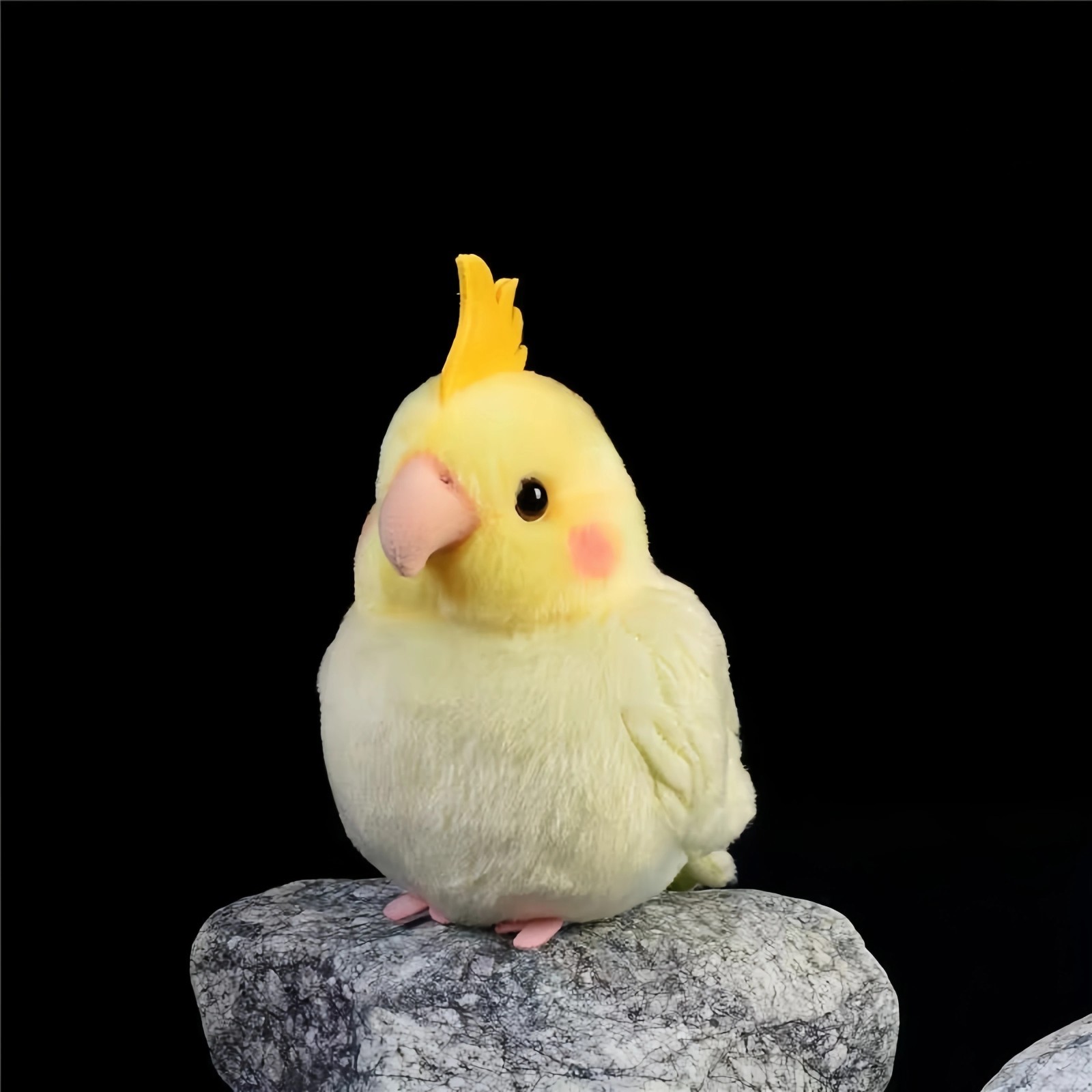 Lifelike Yellow Cockatiel Plush Toy 5.9in Parrot Keychain Pendant Bird Bag Decor