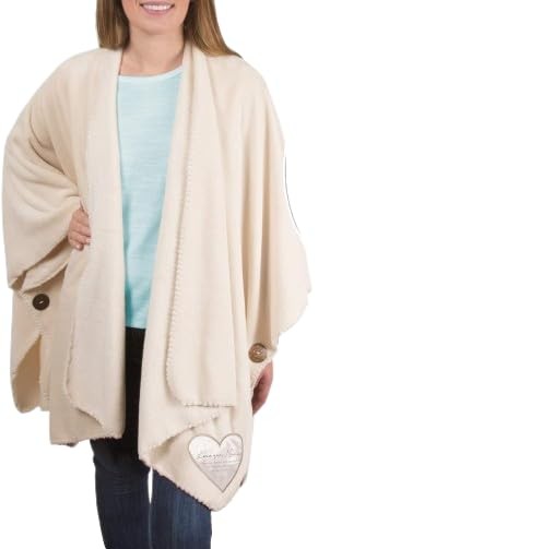 Pavilion Gift Company Forever Friend Blanket Shawl, Cream, 50x30, One Size