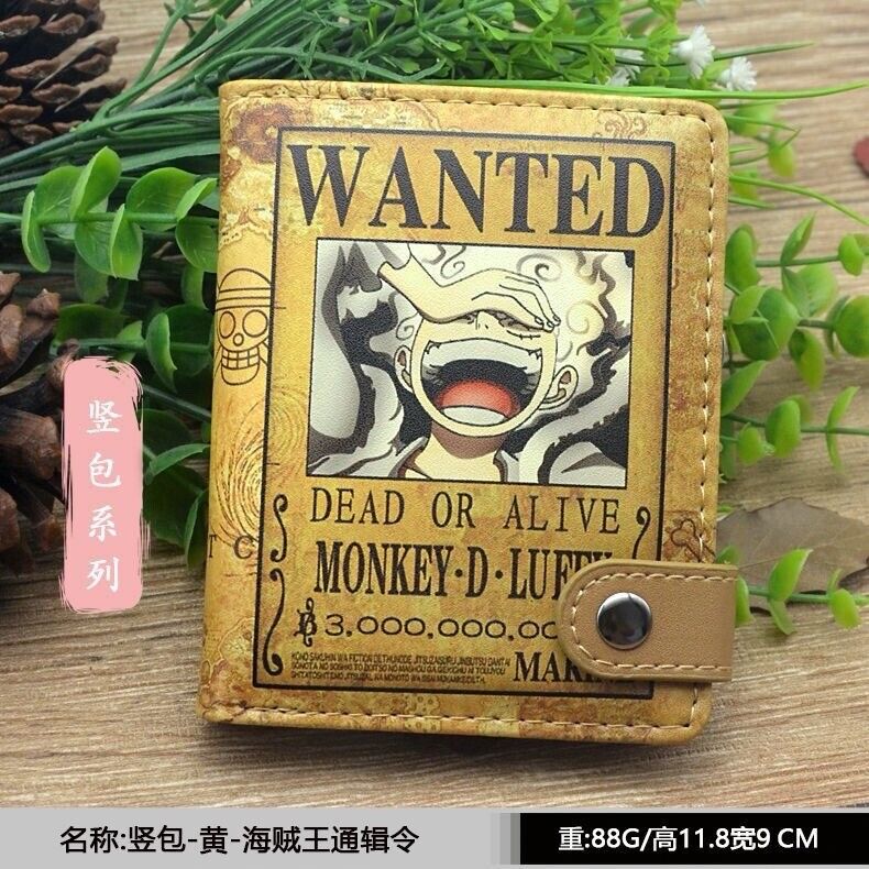 One Piece Monkey D Luffy Wanted Wallet Pirate Leather Cosplay Notecase