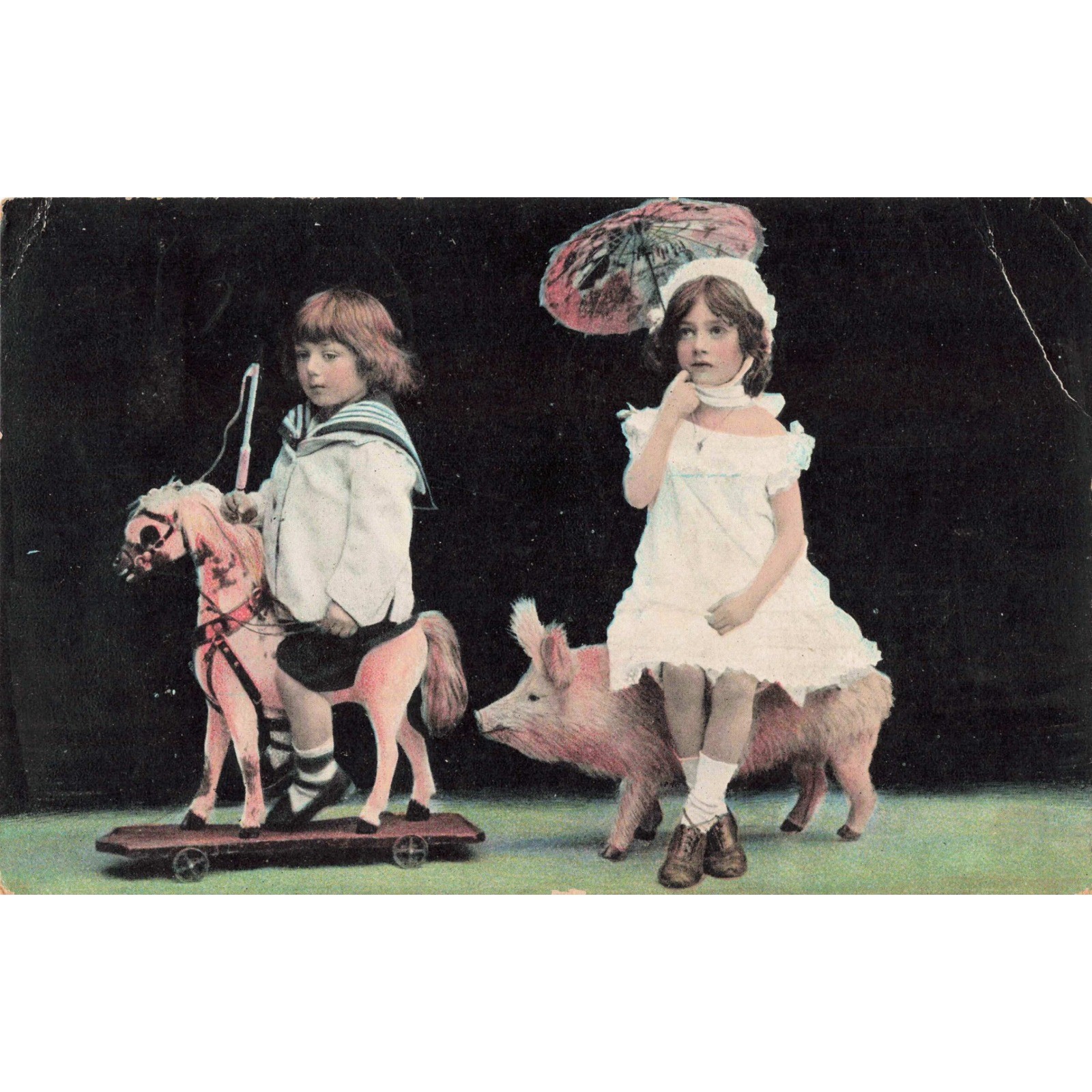 New Bethlehem PA Postcard 1909 Divided Back Children Toy Horse Pig Postmarked