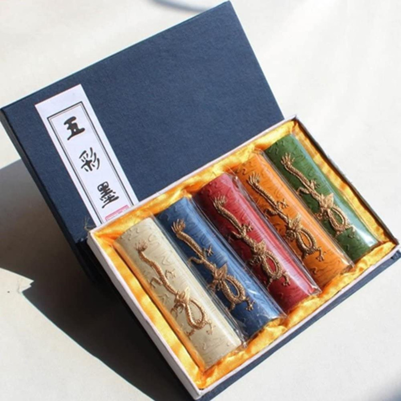 Color Ink Stick Block Set Sumi-e Gongbi Drawing Ink Painting Shodo Calligraphy