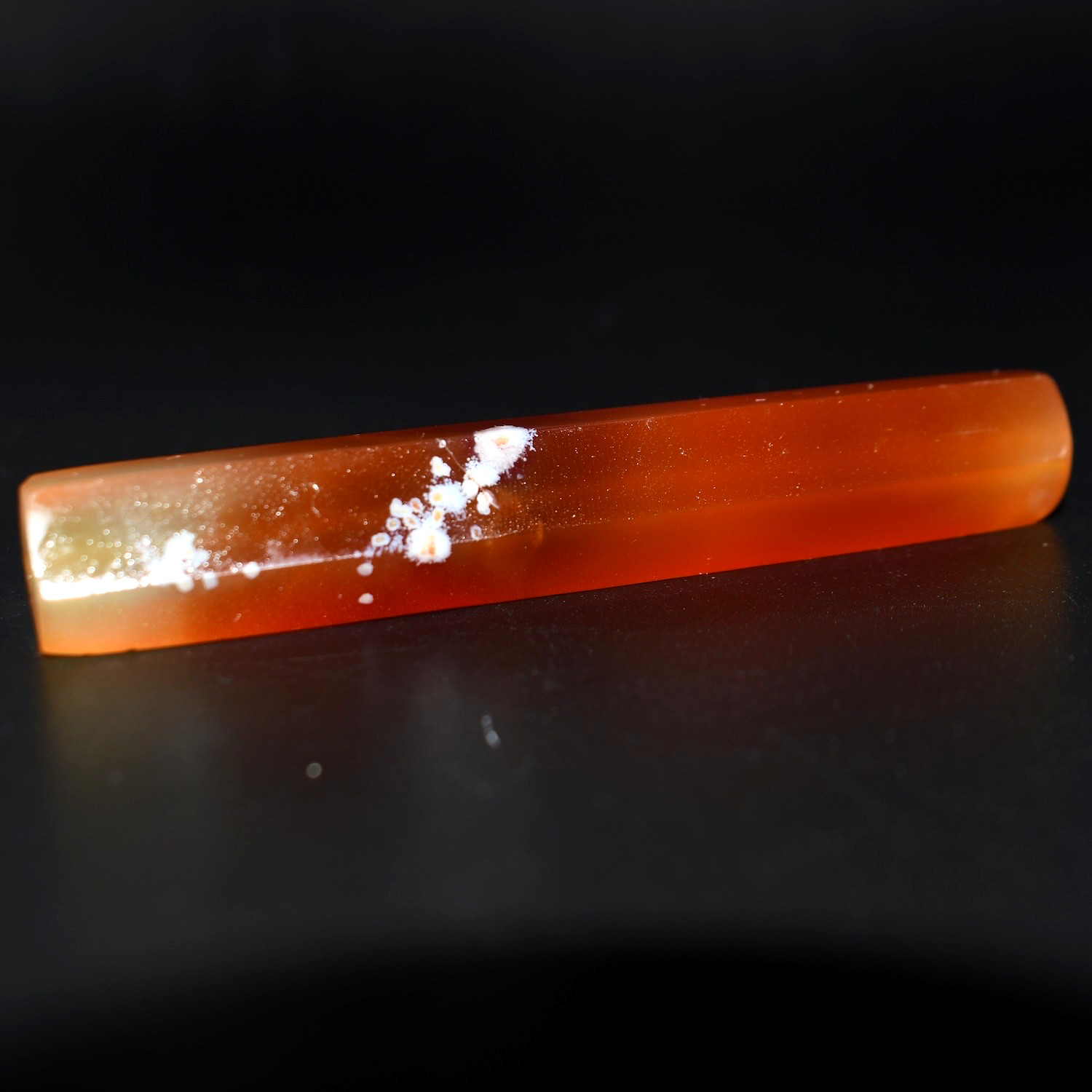 Ancient Near Eastern Carnelian Agate Long Faceted Spacer Tube Bead Rare Patina