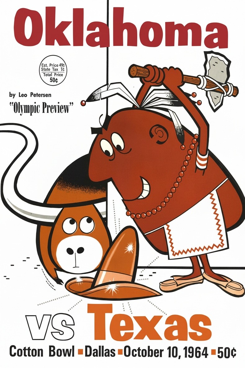 🤯💯 Oklahoma vs Texas (1964) Vintage Football Poster - 24x36” - Rare Reprint
