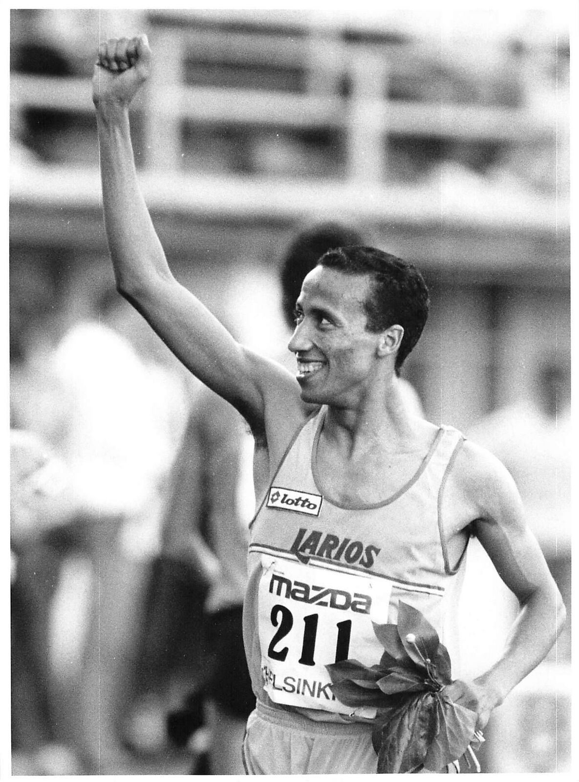 Vintage Press Photo SAID AOUITA Morocco Wins Waves Mile Runner World Games IAAF