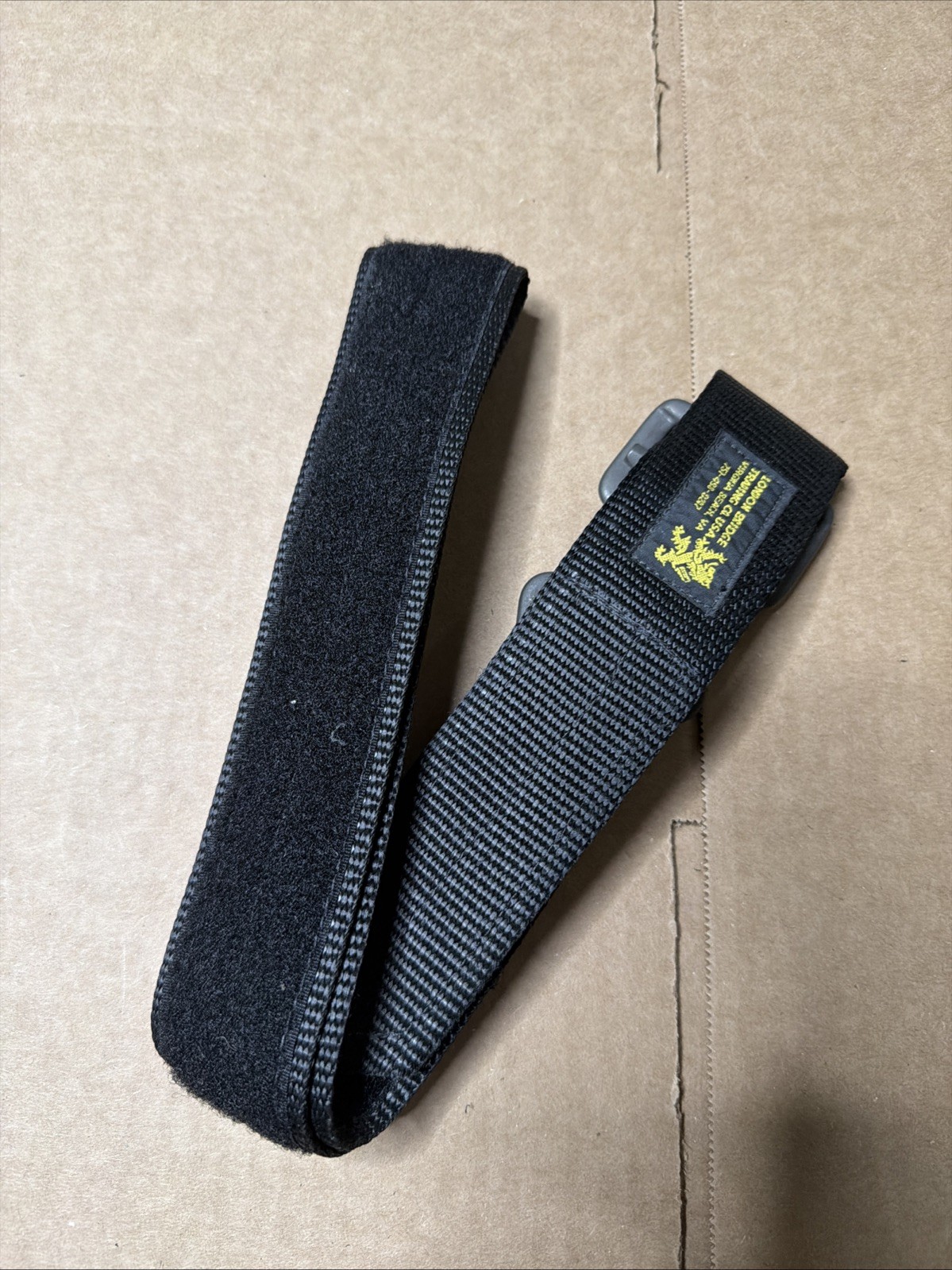 London Bridge Trading Black Web Belt Medium Gold Lion Old Stock LBT-0612A-M-OD