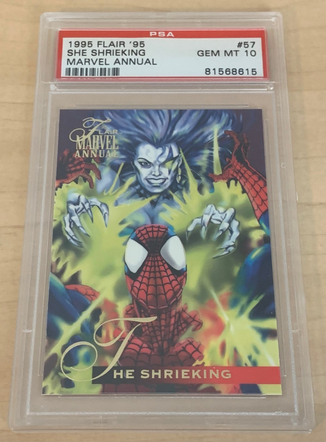 1995 Flair \'95 Marvel Annual 💎 The Shrieking 💎 SPIDER-MAN 💎 PSA 10 💎 POP 12