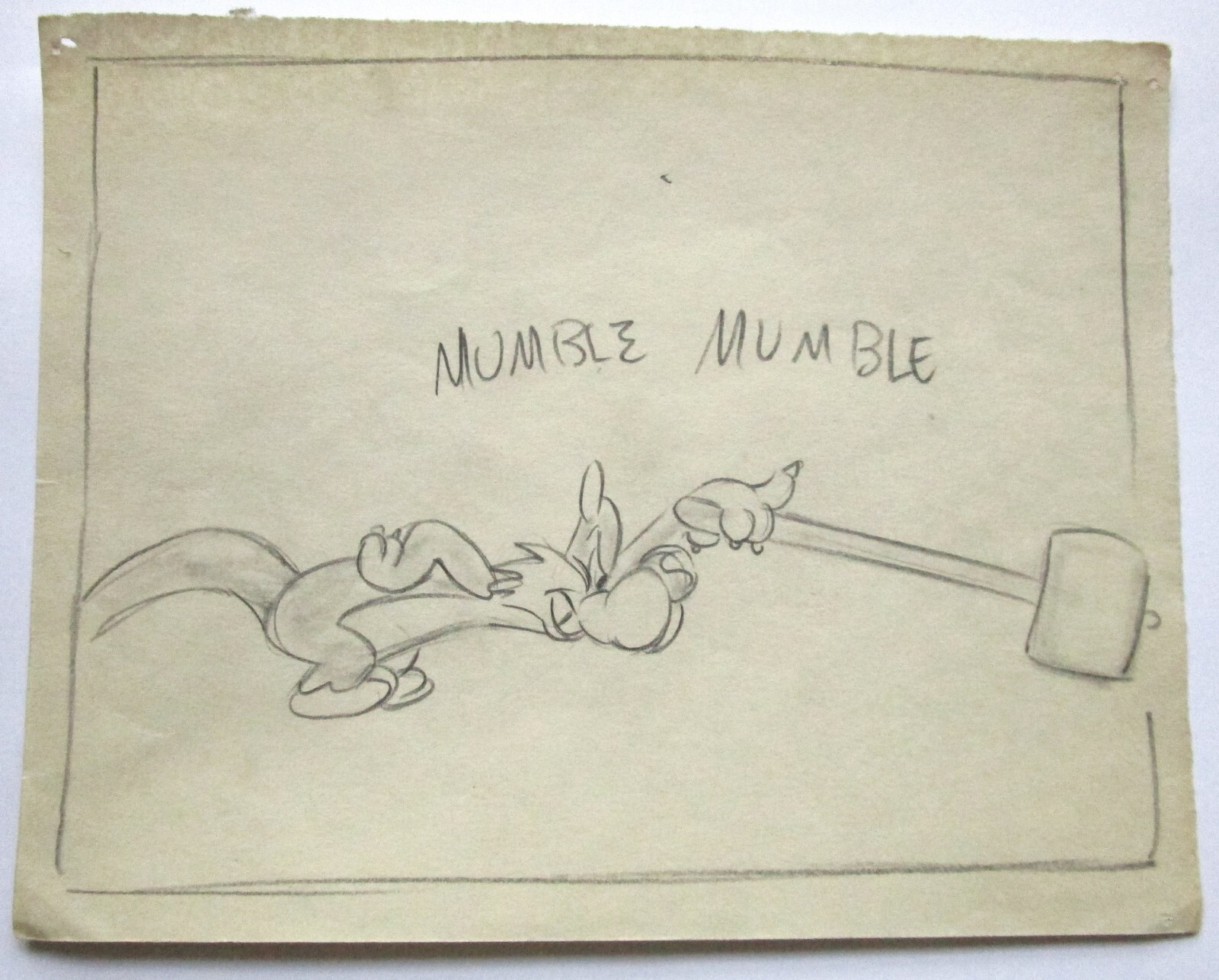 SYLVESTER CAT 1950\'s Warner Brothers Original PRODUCTION cel STORYBOARD DRAWIING