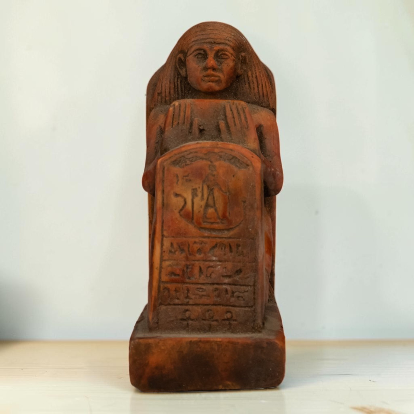 Rare Ancient Egyptian Scribe Statue Vintage Pharaonic Scholar Figurine Decor