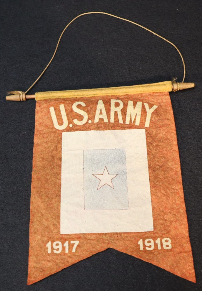 WWI U.S. Army Sweetheart / Son In Service Window Banner Flag 1917 1918 Felt Embr