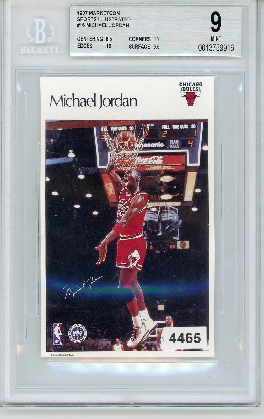 1987 MARKETCOM SPORTS ILLUSTRATED MICHAEL JORDAN BGS 9