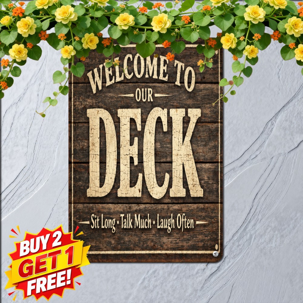 Welcome Home Porch Hospitality Front Door Plaque Vintage Metal Tin Sign 8x12