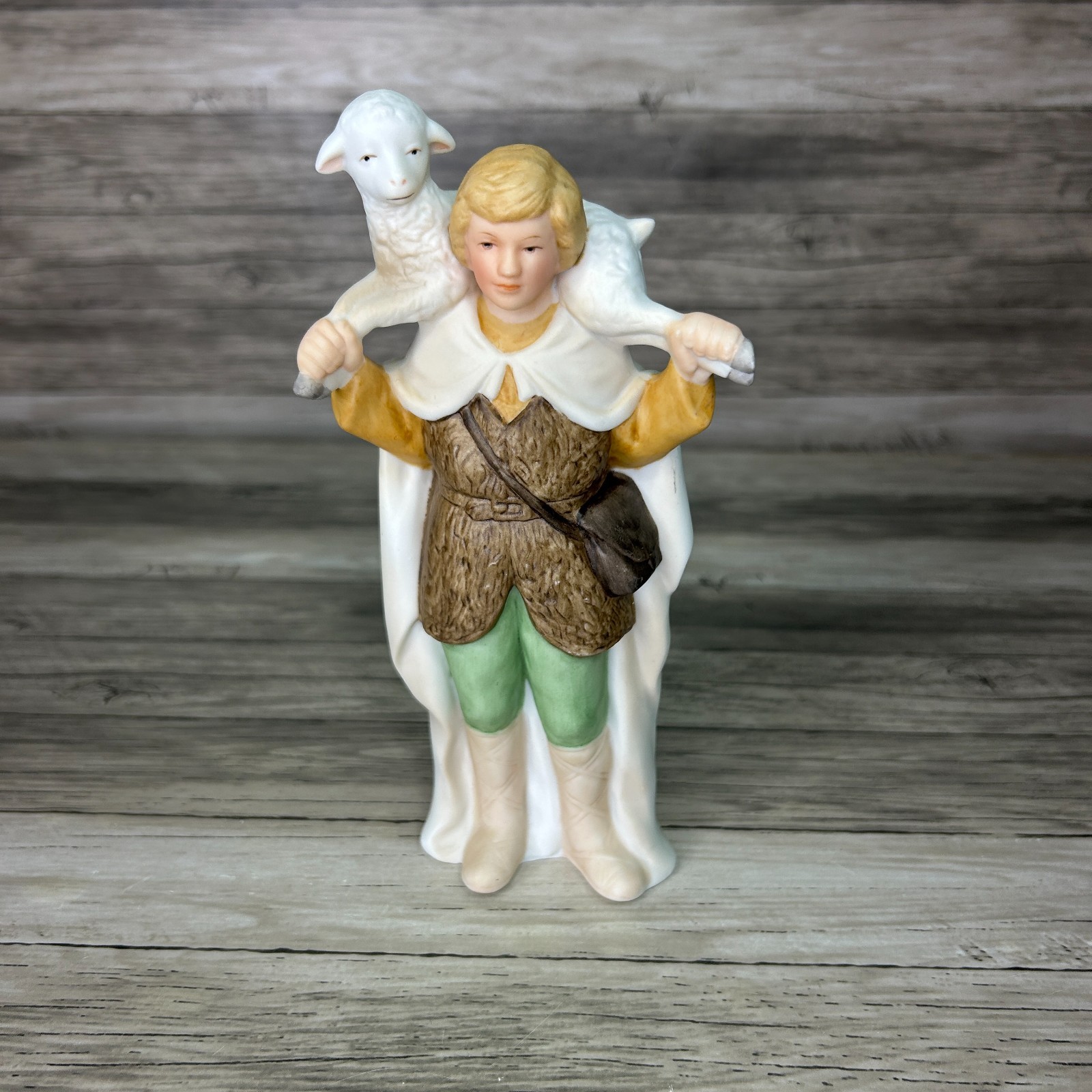 Vintage Homco Nativity Shepherd Boy With Lamb Manger Replacement #5418