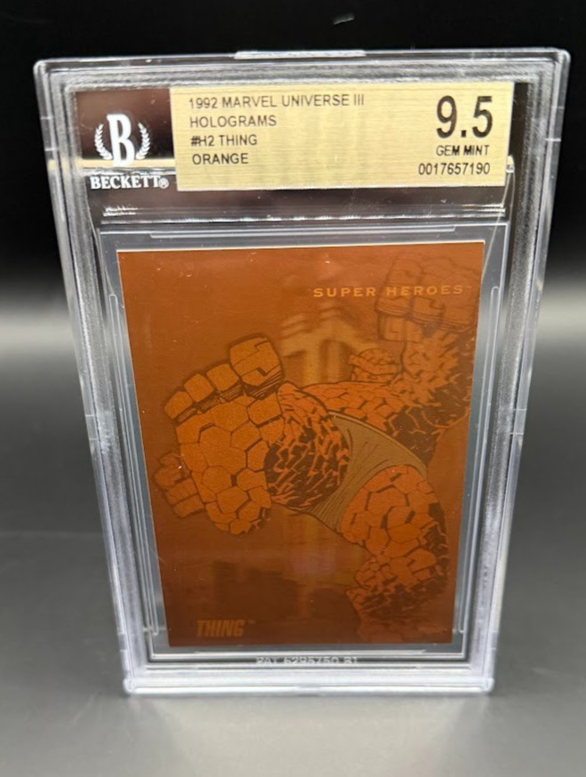 1992 MARVEL TRADING CARD FANTASTIC 4 THING HOLOGRAM #H-2 | GEM MINT BGS 9.5 1992 MARVEL TRADING CARD FANTASTIC 4 THING HOLOGRAM #H-2 | GEM MINT BGS 9.5
