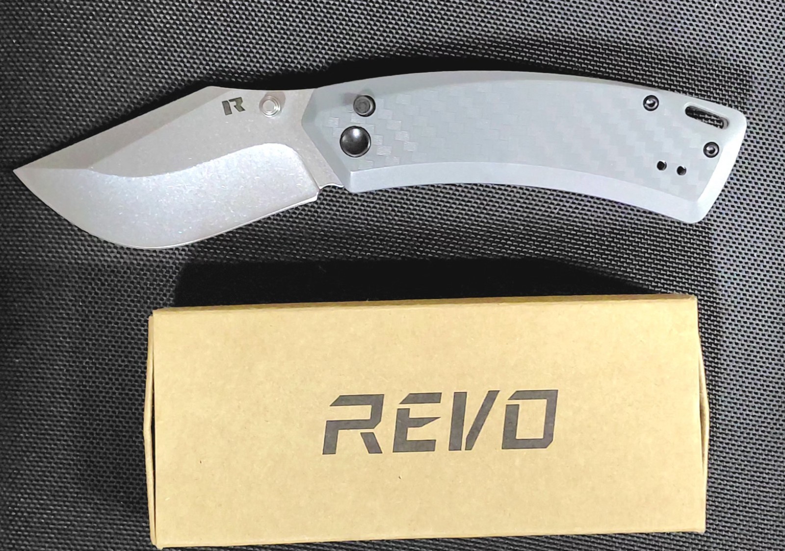 REVO CANYON BUTTON LOCK POCKET KNIFE 4Cr13MoV Blade FRN HANDLE big Boy Knife