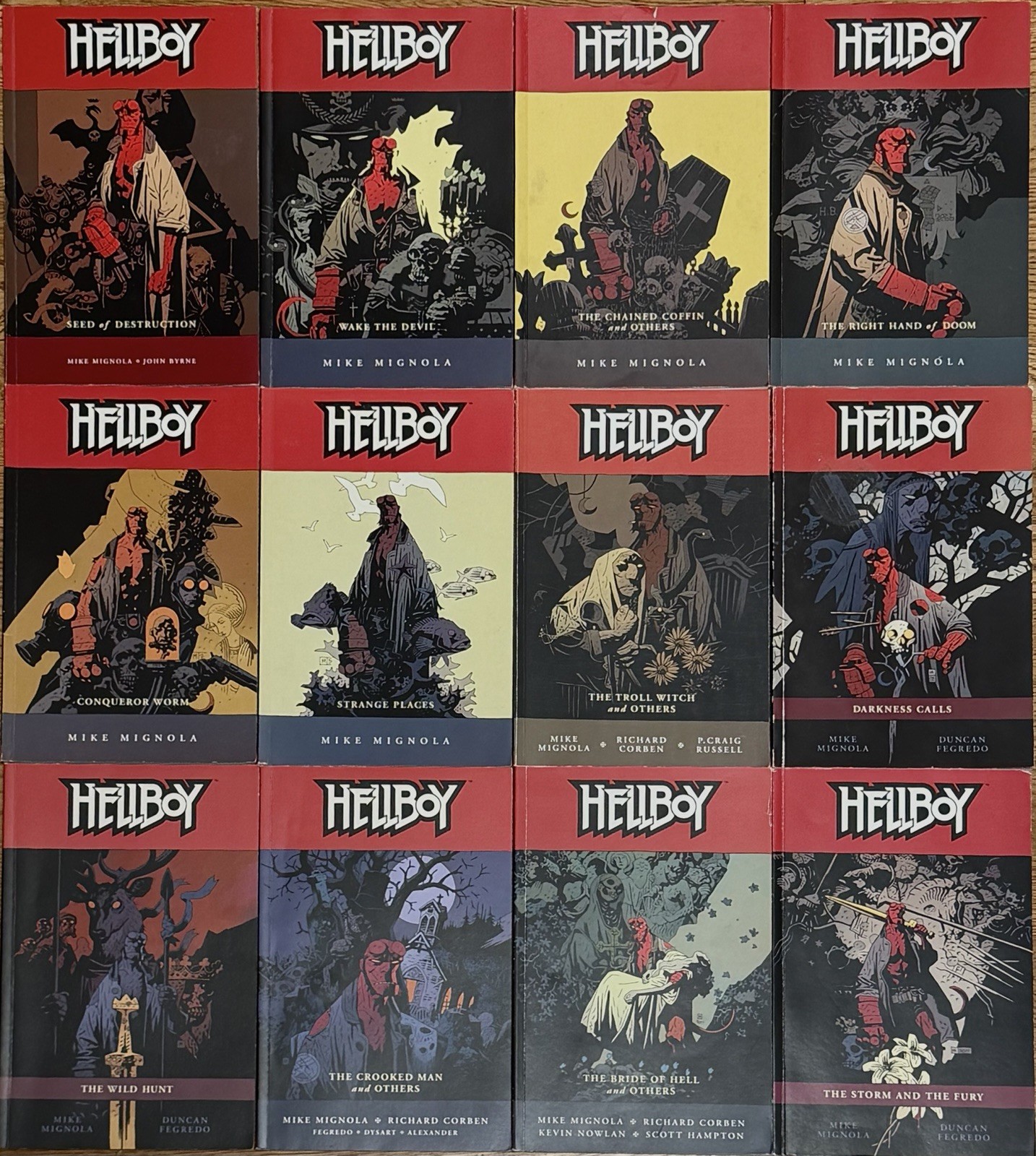 Hellboy Vol 1-12 Complete TPB Set Mike Mignola Dark Horse Graphic Novels