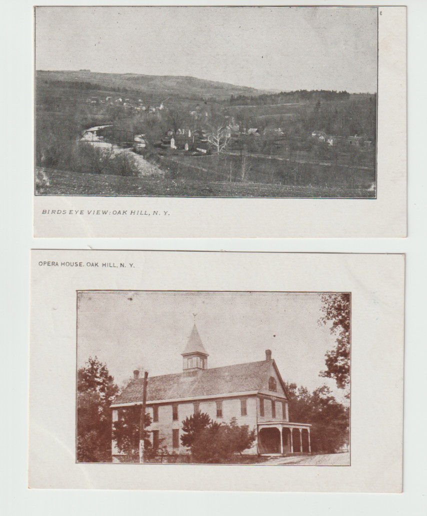 Two Early Oak Hill NY Postcards UDB