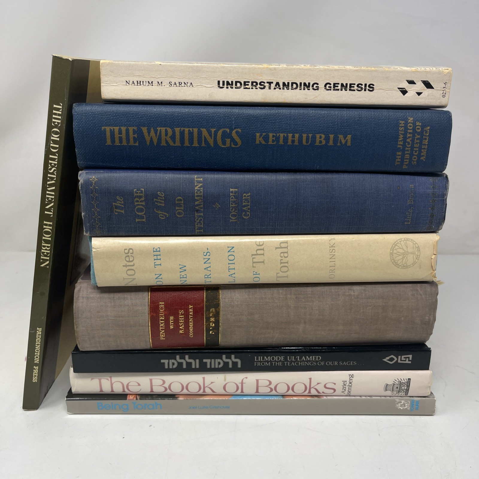 Jewish Bible Torah Study 9 Book Lot Rashi JPS Sarna Judaica Hebrew