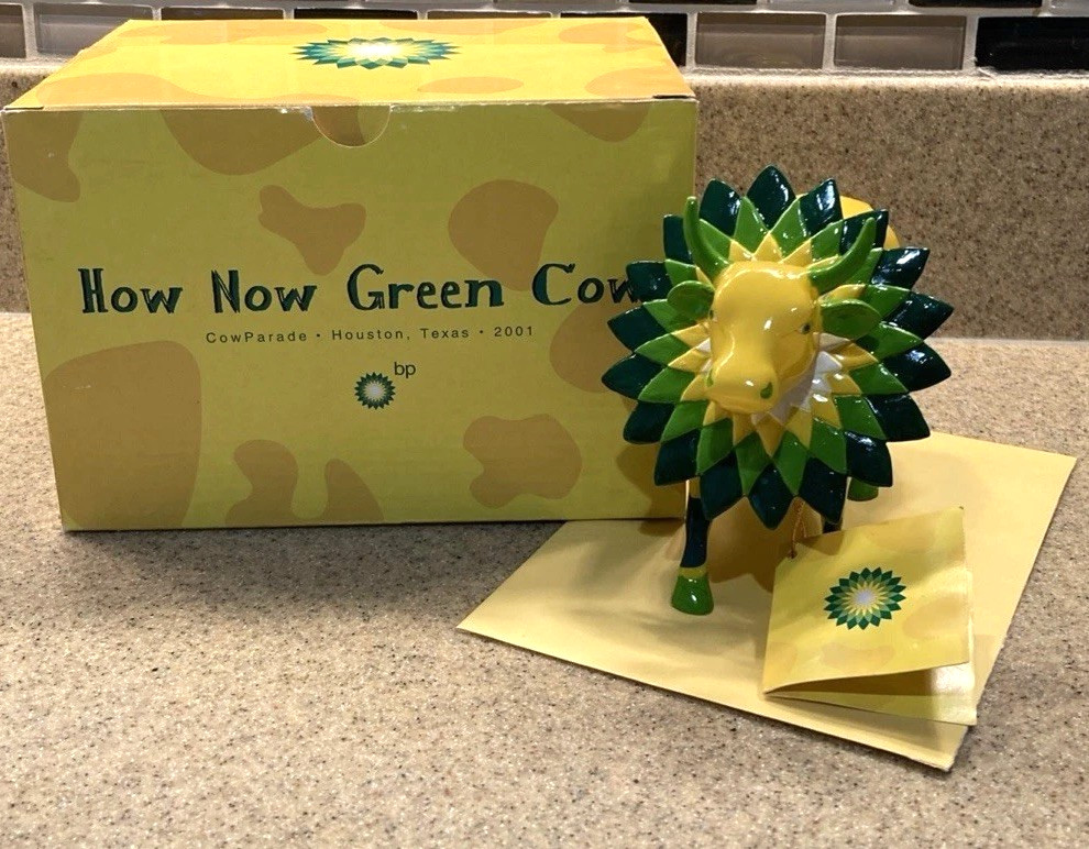 BP How Now Green Cow 2001 Cow Parade Houston #9247 Petroliana NIB