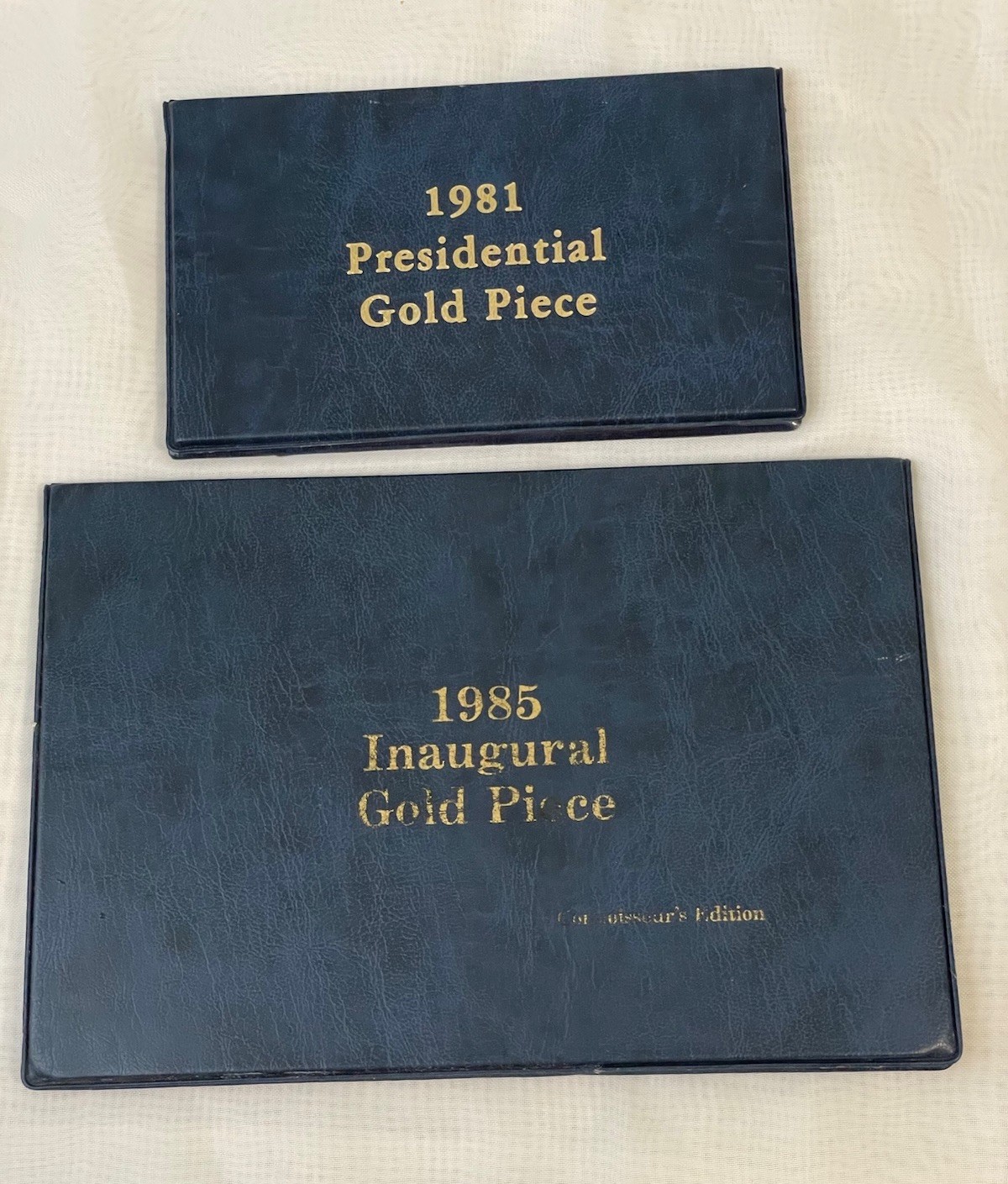 Vintage 1981 and 1985 Ronald Reagan Presidential Inaugural Gold Piece w/COA