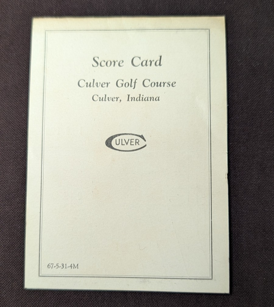 Culver Military Academies Golf Course Scorecard ca. 1930s unused (Indiana)