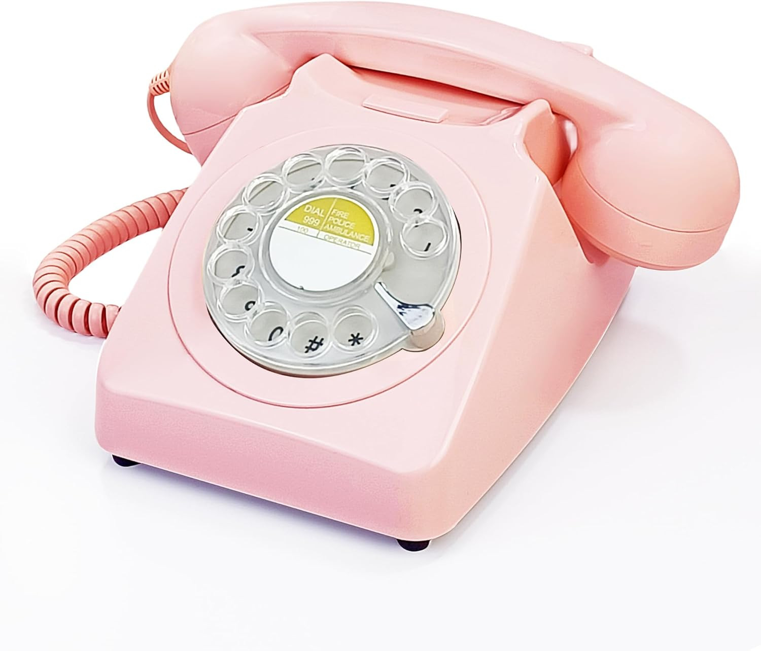 Pink Retro Rotary Landline Phone, 1960S Vintage Rotary Dial Telephone Old