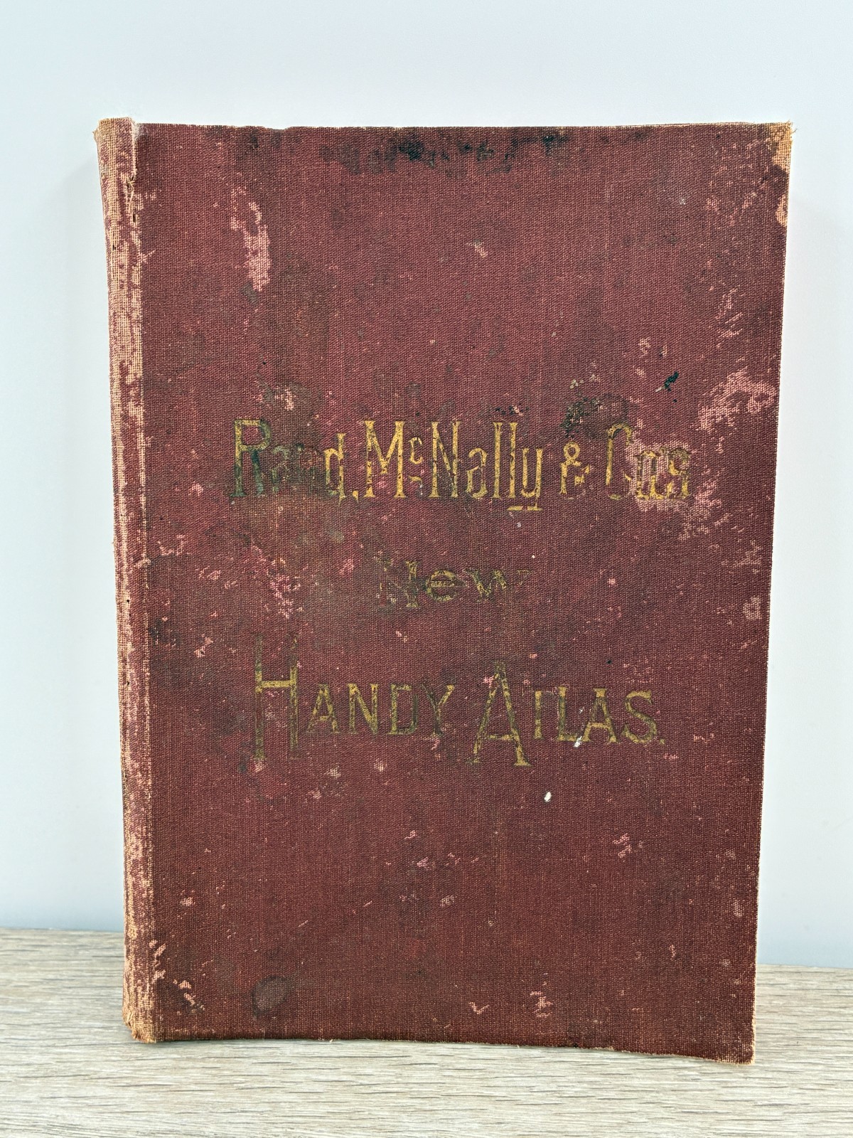 Antique Rand McNally 1892 New Handy Atlas Book 1890 Populations Color Maps Rare