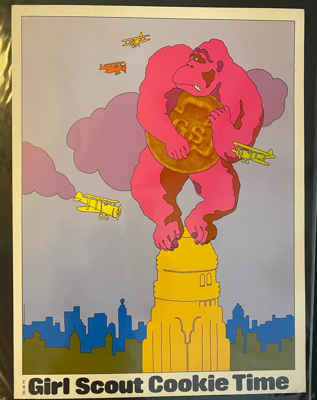 Rare 1972 King Kong Quaker Oats Girl Scout Cookies Original Poster Nice Vintage Rare 1972 King Kong Quaker Oats Girl Scout Cookies Original Poster Nice Vintage