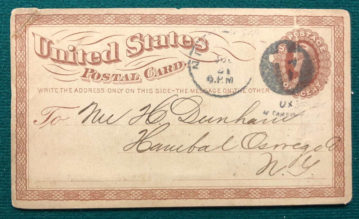 1873 Oil Quotation Card 1880s US Postal Card Antique Business & Postal Ephemera