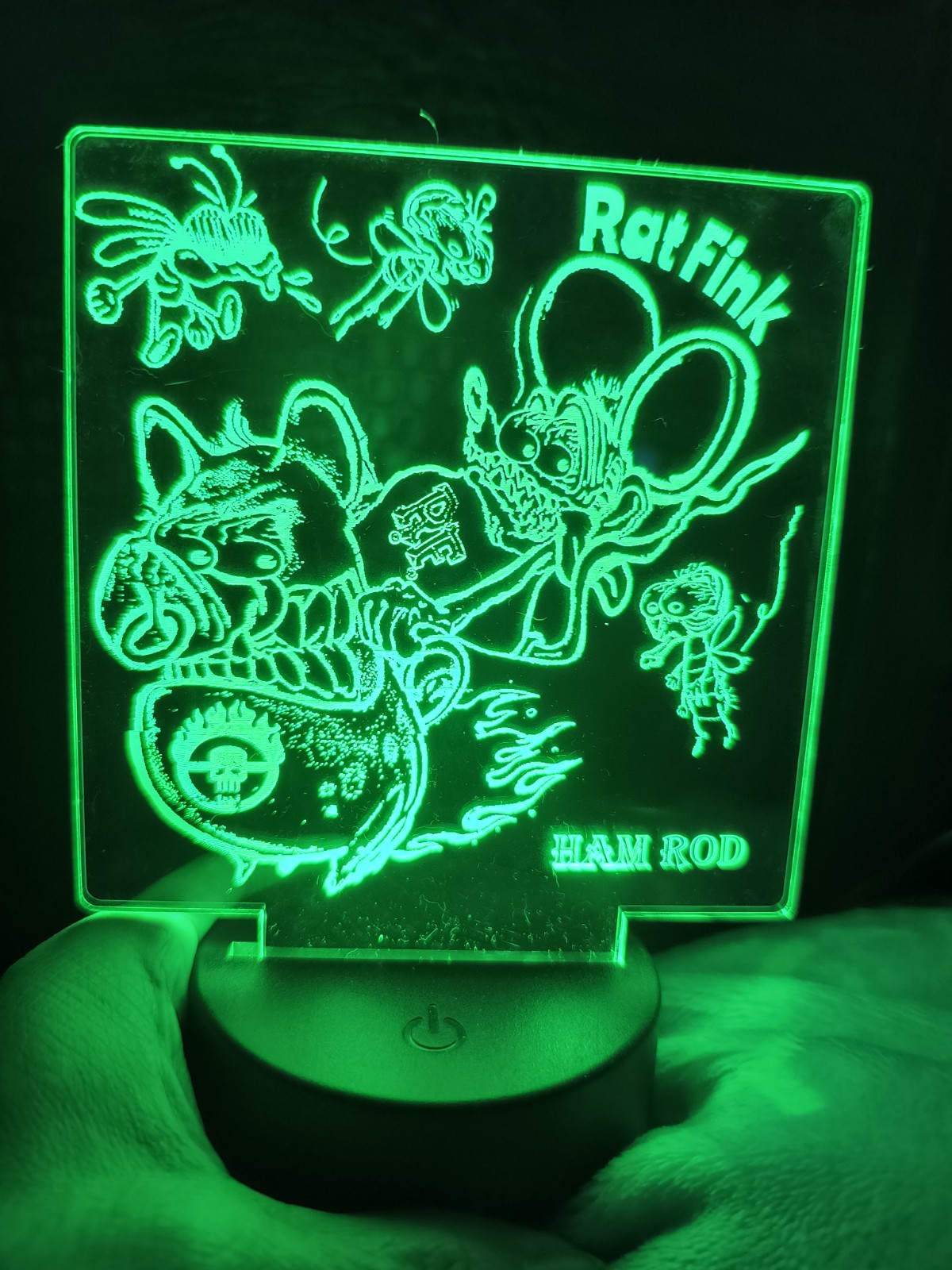 Rat Fink And Shakin Bacon Hog Rod Racer Pig Hog Led Acrylic Lamp Personalized Rat Fink And Shakin Bacon Hog Rod Racer Pig Hog Led Acrylic Lamp Personalized