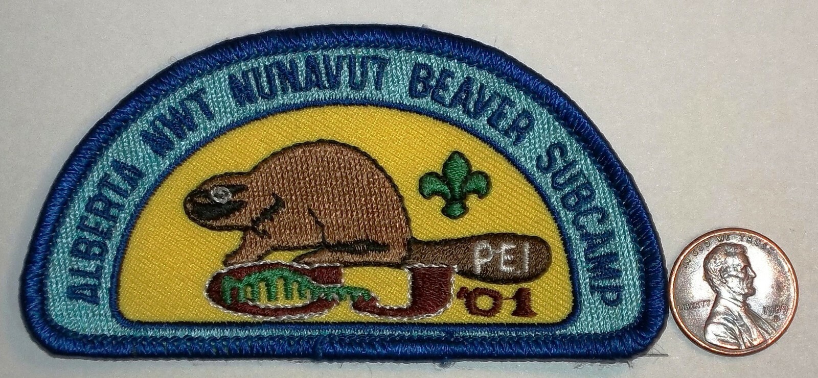 BSA BSC 2001 CANADIAN JAMBOREE ALBERTA NWT NUNAVUT BEAVER SUBCAMP P.E.I.PATCH 