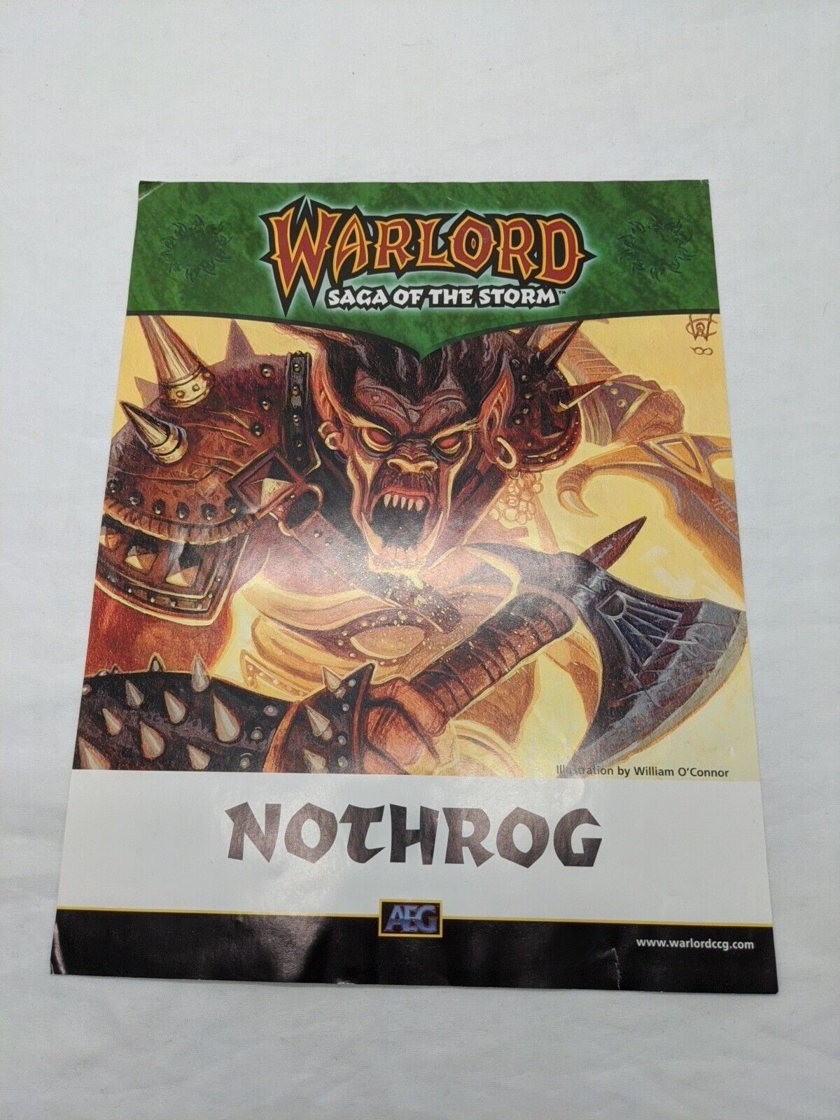 Warlord Saga Of The Storm Nothrog AEG Promotional Flyer Sheet 8 1/2\
