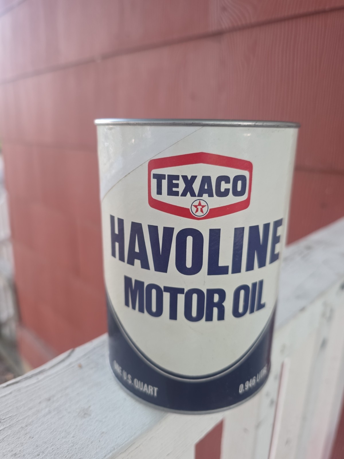 1977 TEXACO HAVOLINE Motor Oil - 1 FULL Quart Metal Can - NOS