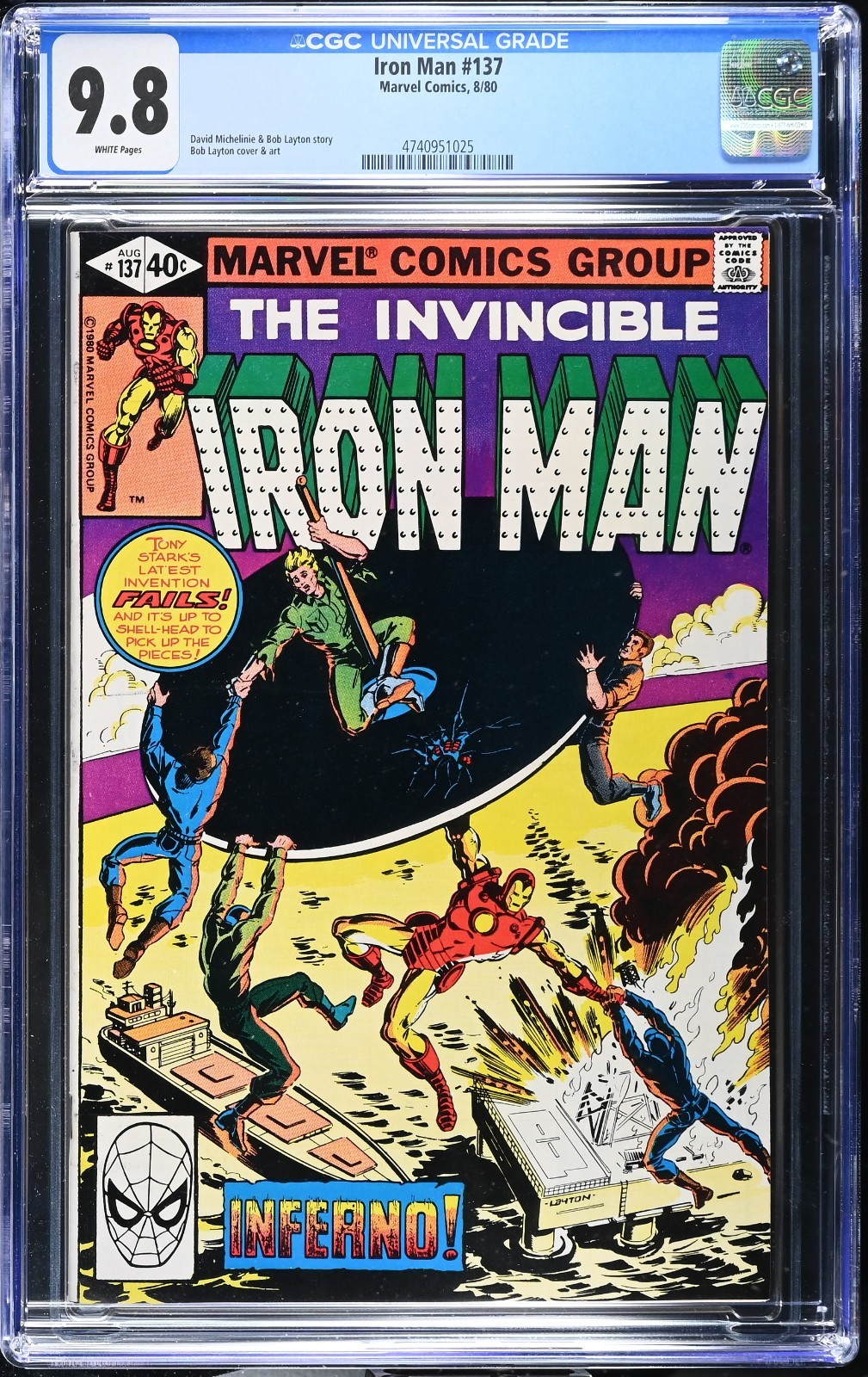 🔥 Iron Man #137 CGC 9.8 WP Marvel 1980 Bob Layton INFERNO