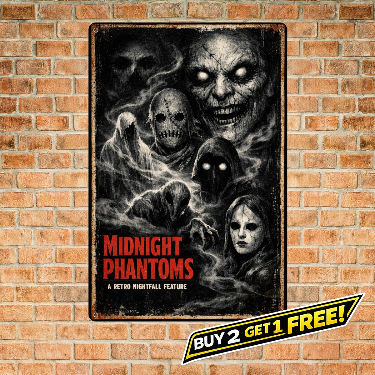 Universal Classic Monsters Collection Vintage 8x12 Metal Tin Sign