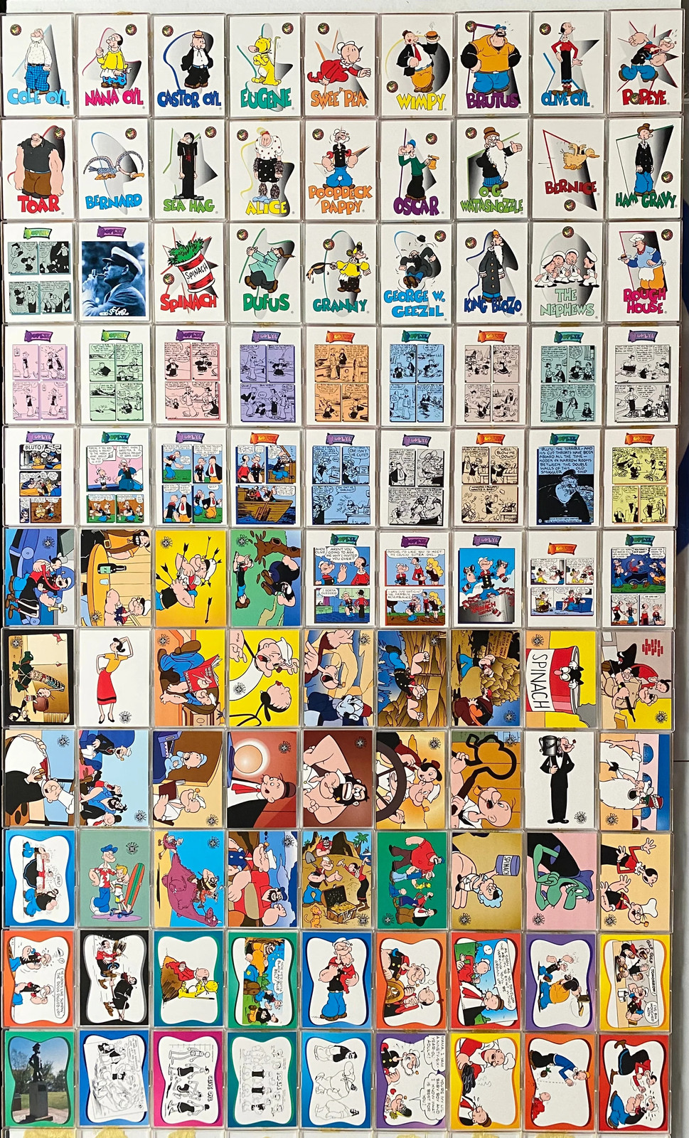 1994 Popeye 65th Anniversary Complete Trading Card Set 100 Cards Card Creations