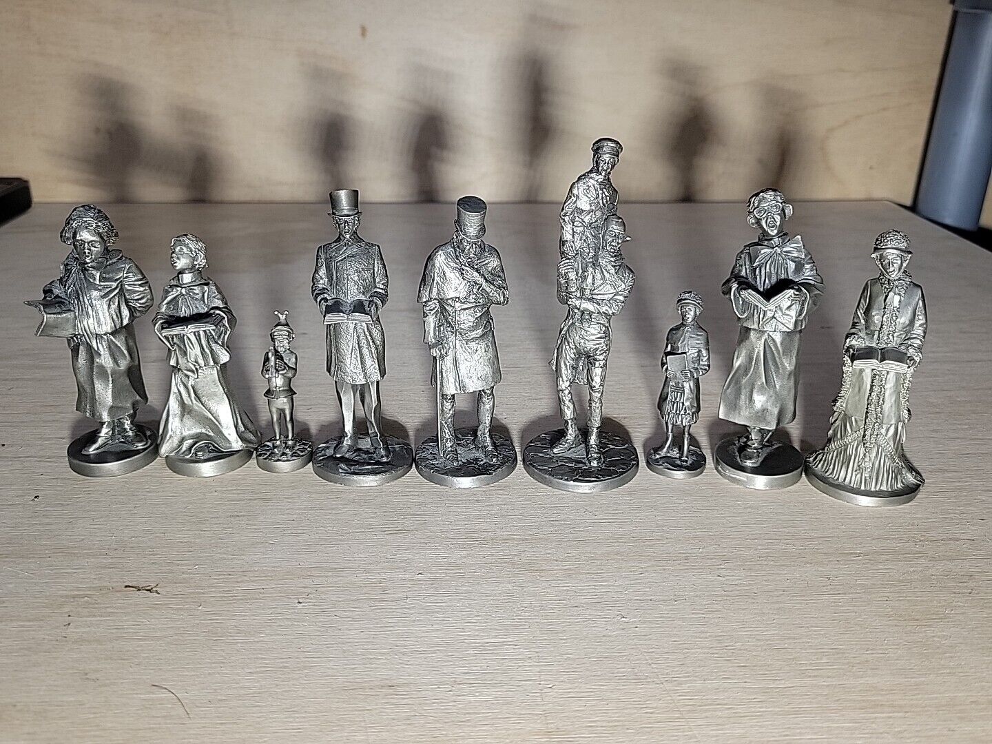 1977-1980 Franklin Mint Pewter Figurines Lot, 9 Pieces