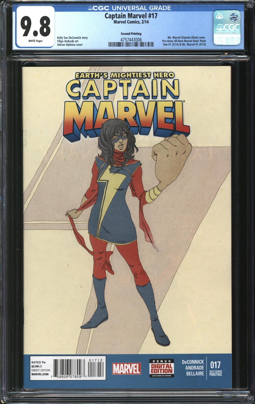 Captain Marvel (2012) #17 Second Printing CGC 9.8 NM/MT
