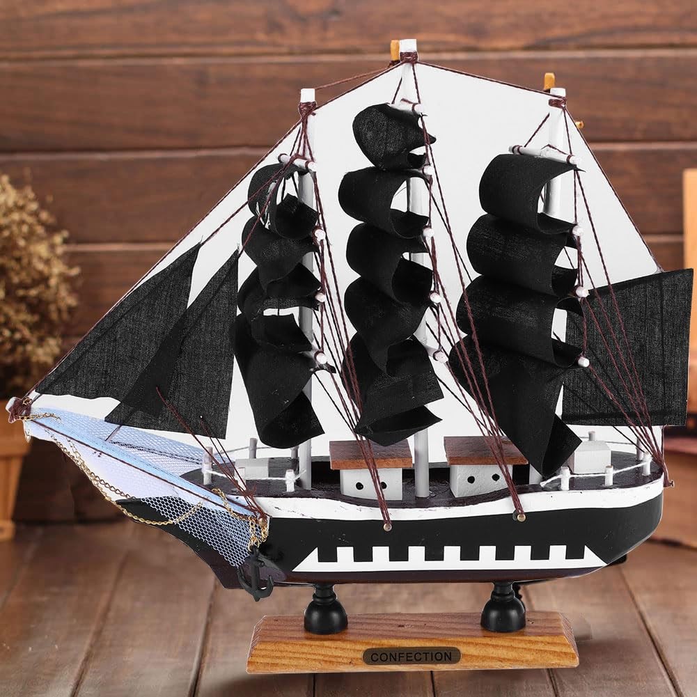 XGOPTS Wooden Sailboat Model Decor Miniature Sailing Boat Ship Home Decor | Rust