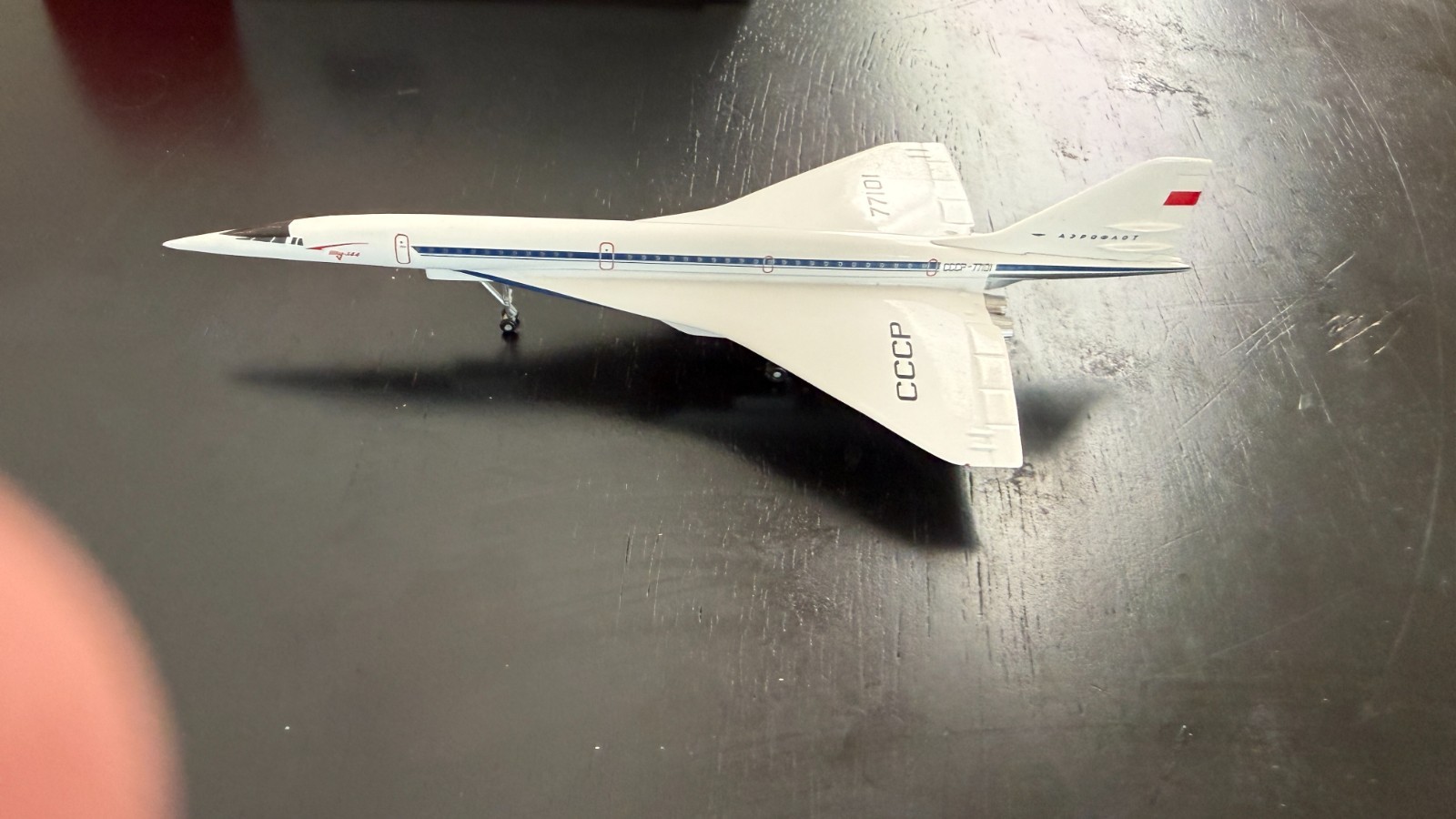 TU- 144 1:400 by Herpa Wings Reg CCCP-77101  1970's colors Rare model.