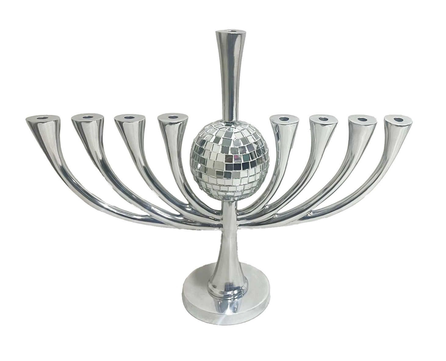 Happy Jew Year Menorah Disco Ball Spinning Hanukkah Chanukah Aluminum Handmade