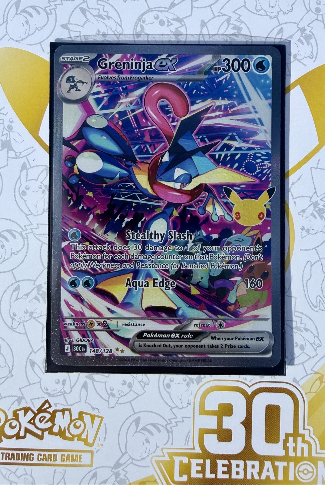 Greninja ex 148/128 Holo ME 30th Celebration Pokemon TCG English Card