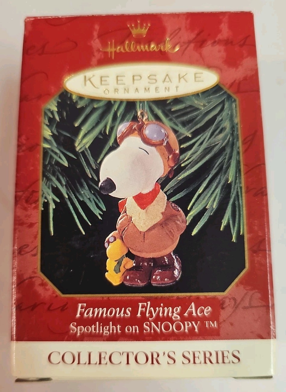 1999 Hallmark Famous Flying Ace Spotlight on Snoopy #2 Keepsake Ornament NEW HTF
