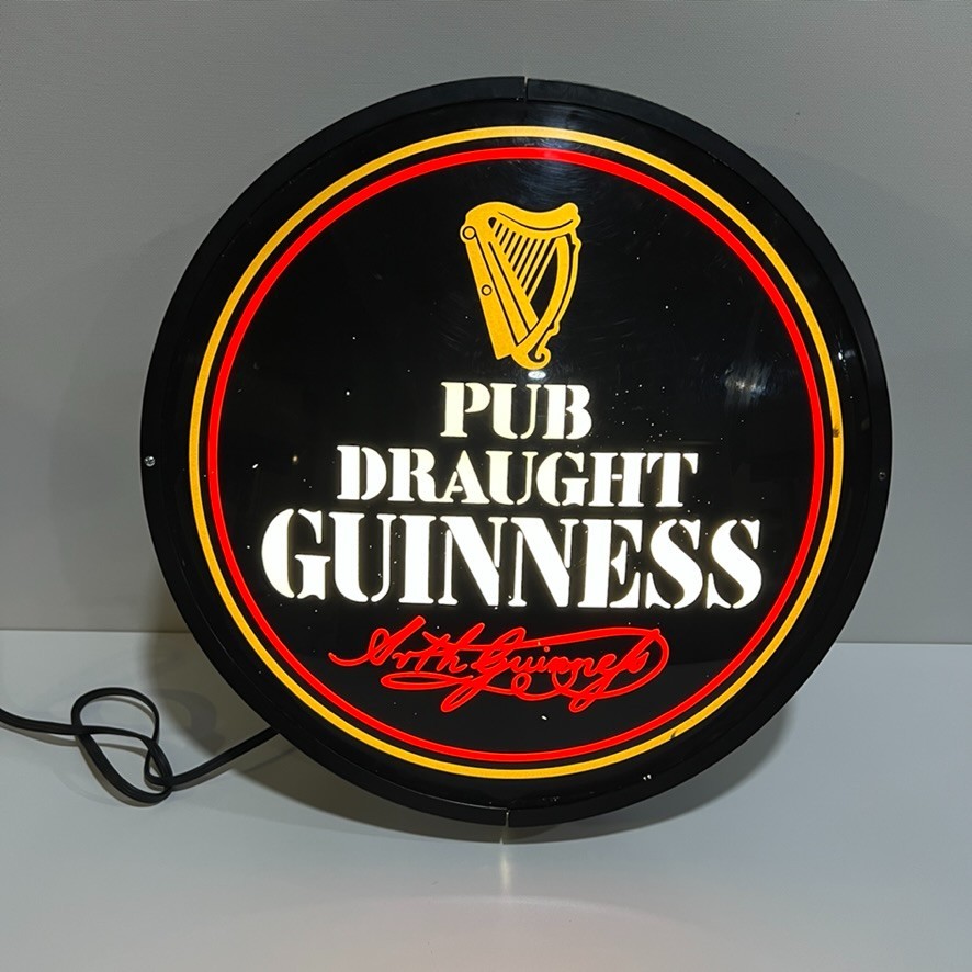 Vintage 1994 Pub Draught Guinness Beer Lighted Electric Bar Sign AX-163866 RARE