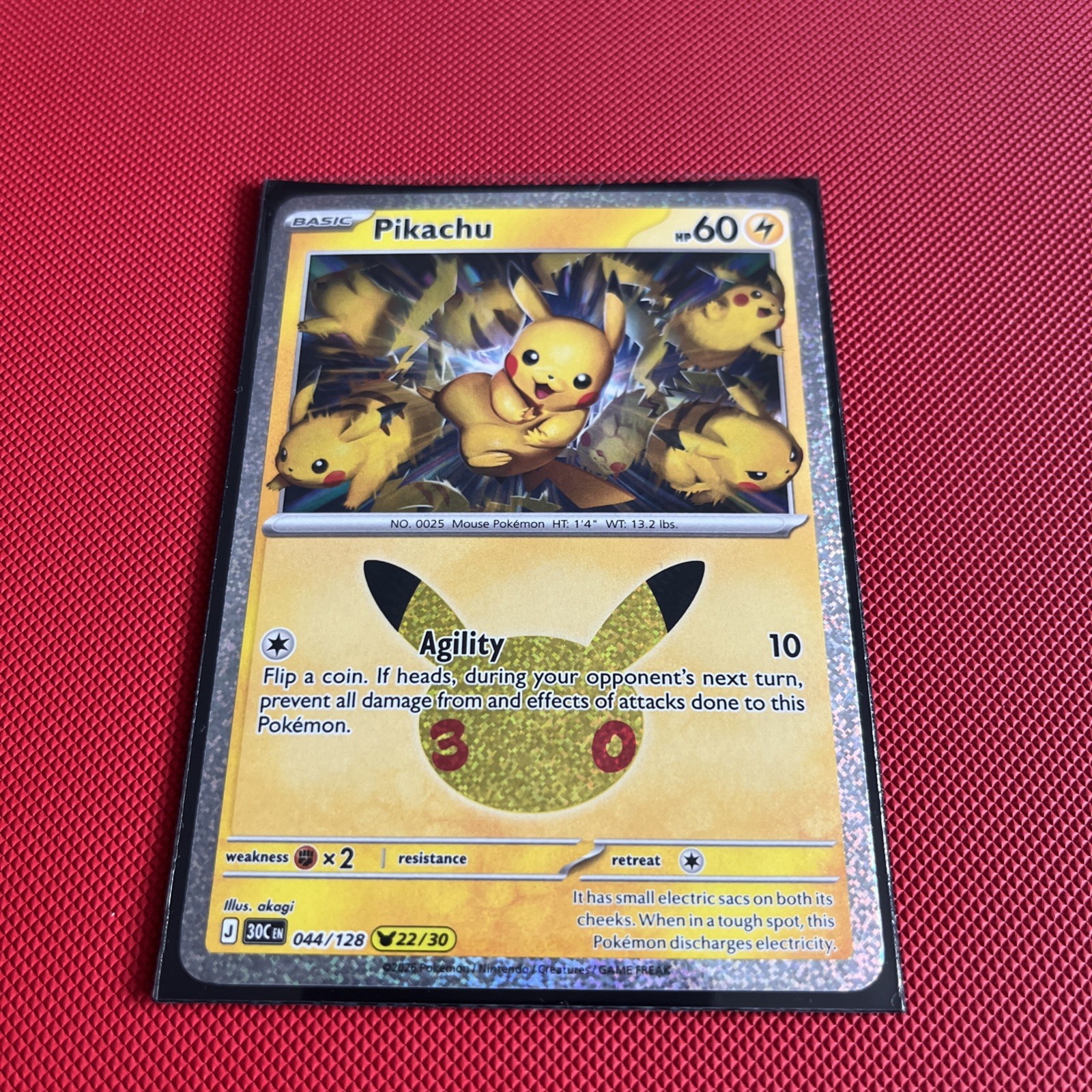 Pokemon 30th Celebrations Anniversary 30C 044/128 Pikachu 22/30 R